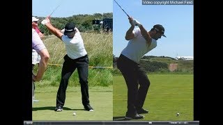 Jon Rahm golf swing  Long Iron faceon amp downtheline July 2017 [upl. by Mlawsky]