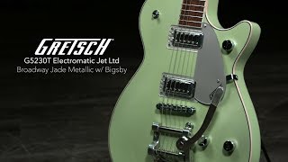 Gretsch G5230T Electromatic Jet Ltd Broadway Jade Metallic w Bigsby  Gear4music demo [upl. by Ragnar656]