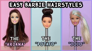 5 Easy Barbie Doll Hairstyles Tutorial [upl. by Aja]