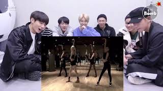 BTS reaction BLACKPINK Choreography DANCE PRACTICE [upl. by Inuat165]