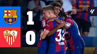 BARÇA 1 vs 0 SEVILLA  LALIGA 202324 MD8 [upl. by Estrin154]