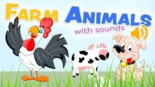 Los ANIMALES DE LA GRANJA con sonidos  Palabras en inglés y español [upl. by Dekow151]