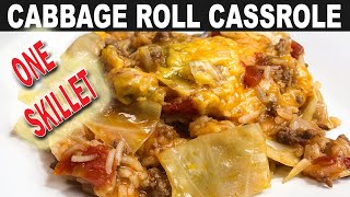 ONE SKILLET CABBAGE ROLL CASSEROLE RECIPE  EASY 30 MINUTE MEAL  How to simplify cabbage rolls [upl. by Waterman]