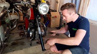 BSA A65 front fork removal [upl. by Carlson]