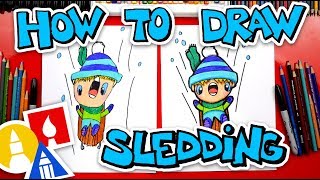 How To Draw A Kid Sledding  Spotlight [upl. by Eileen]