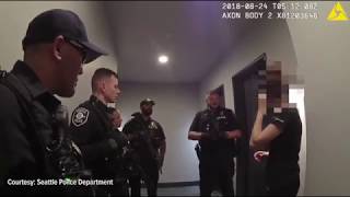 Bodycam footage of Seattle Police responding to a quotswattingquot call [upl. by Nona]