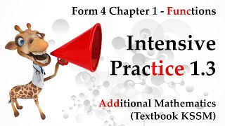 Form 4 Add Maths KSSM Chapter 1  Functions  Intensive Practice 13 [upl. by Twyla]