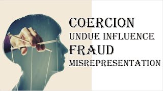 Coercion Undue Influence Fraud Misrepresentation  Indian Contract Act 1872  Law Guru [upl. by Sukramal]