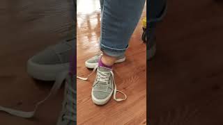 Purple socks shoe and sock removal [upl. by Baniaz]