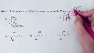 Newman projection to skeletal structure example 1 [upl. by Riella644]