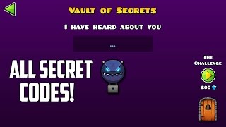 ALL VAULT OF SECRETS CODES  Geometry Dash 21 HIDDEN SECRETS [upl. by Jereme]