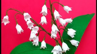 How to make Paper flowers Lily of the Valley  Convallaria majalisFlower  53 [upl. by Enyawad]