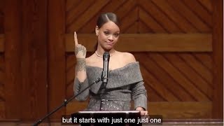 Learn English with Rihanna INCREDIBLE Speech at Harvard University  English Subtitles [upl. by Bolten]