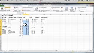 Business Tutorial How to use Excel for Receipts [upl. by Poock]