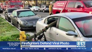 Firefighters Defend Photo Showing Smashed Car Windows [upl. by Lasley]