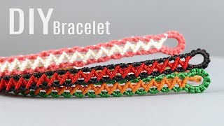 DIY Zig Zag Wave Bracelet Easy Tutorial  Macrame School [upl. by Rene]