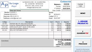 Formato de Cotización Automatizado  Sistema en Excel [upl. by Refitsirhc353]