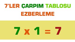 ÇARPIM TABLOSU  7LER ÇARPIM TABLOSU EZBERLEME [upl. by Johanan]