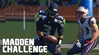 Can Russell Wilson Intercept Malcolm Butler Madden NFL Challenge [upl. by Nrubyar]