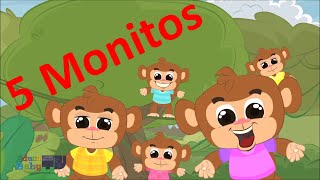 Cinco Monitos Saltaban en la Cama  Five Little Monkeys In Spanish  Canciones Infantiles [upl. by Enrika]