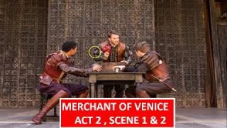 Merchant of Venice  Act 2  Scene 1 amp 2 [upl. by Esiled]