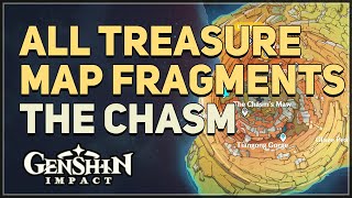 The Chasm All Treasure Map Fragments Locations Genshin Impact [upl. by Lyrred]