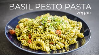 EASY Basil Pesto Pasta Recipe  How to make FRESH PESTO [upl. by Repsaj]