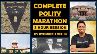 Complete Indian Polity for PRELIMS 2020  Marathon Session  UPSC CSE 20202021  Byomkesh Meher [upl. by Marnie949]