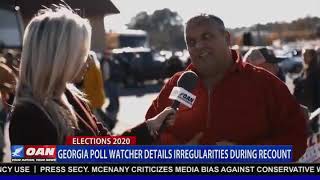 WATCH OANs Jenn Pellegrino Georgia poll watcher details irregularities during recount [upl. by Nezah734]