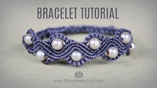 DIY Macramé Wave Bracelet with Beads  Tutorial [upl. by Allebasi]