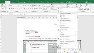 carta cotizacion en word con tabla de excel [upl. by Dennard]