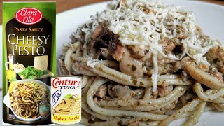 CREAMY TUNA PESTO PASTA EASY RECIPEHOW TO COOKPANLASANG PINOY [upl. by Kutzenco619]