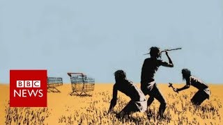 Banksy print stolen from Toronto exhibit by brazen thief  BBC News [upl. by Gerius]