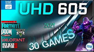 Intel UHD 605 in 30 GAMES Pentium J5040 N5030 N5000 IGPU TEST  2021 [upl. by Annahaj]