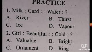 Analogy part2  practice based Questions  basis reasoning  for IV class posts under jkssb 8575 [upl. by Colb534]