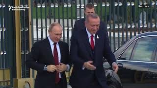 Erdogan Welcomes Putin On Ankara Visit [upl. by Eskill159]