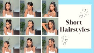 12 EASY SHORT HAIRSTYLES ✨ [upl. by Tallu]