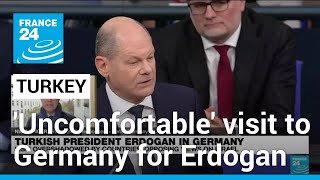 Erdogan makes uncomfortable visit to Germany after Israel outbursts • FRANCE 24 English [upl. by Clarita]