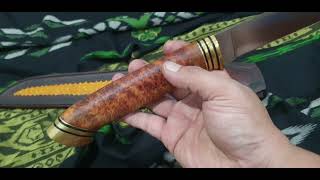 stabillized red burl amboyna with elmax steel 30cm [upl. by Tiffie245]