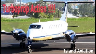 Lovely Turboprops in action  Beech 1900 Saab 340 Twin Otter ATR 42600 St Kitts Airport [upl. by Harbed158]