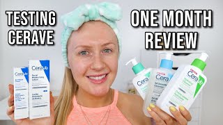 Testing CeraVe Skincare for One Month  Cleansers Moisturiser amp Eye Repair Cream Full Review [upl. by Guido]