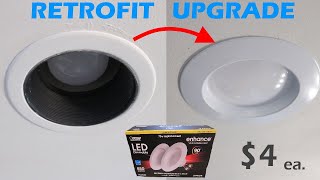 Cheap Retrofit Upgrade  Recessed Can to LED Flush Light  BR30 [upl. by Patric]