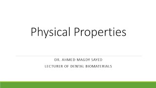 02 physical properties Dental Biomaterials [upl. by Mcclain]