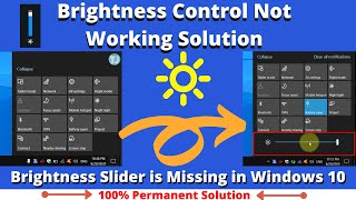 Brightness Control Not Working Solution🔆✔  Brightness Slider is Missing in Windows 10  100 Fixed😃 [upl. by Graeme]