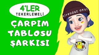 ÇARPIM TABLOSU 4LER ŞARKISI  KOLAY EZBERLEME  TEKERLEME  ANİMASYON [upl. by Arria]