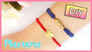 DIY MACRAME BRACELET 🌈 Square KnotCobra Stitch Friendship Bracelet 💖 [upl. by Oinesra262]