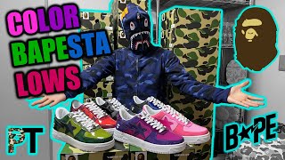 Bape Color Bape STA Low Review COLOR CAMO COMBO COLLECTION [upl. by Ominorej]