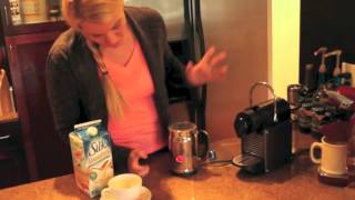 Nespresso Aeroccino Plus Frother Review Frothing Almond Milk [upl. by Stricklan]